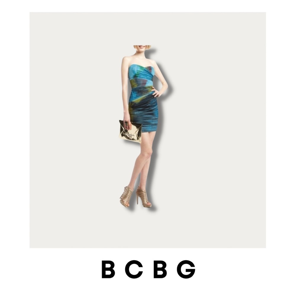 BCBG Winnie Printed Shirred Bodycon Dress